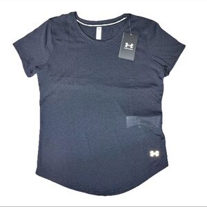 Under Armour Black Fitted Streaker Short Sleeve Scoop Top Small NWT Women’s